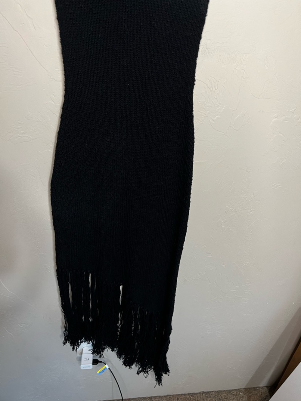 Rails Rylee Black Knitted Asymmetrical Sleeveless Fringe MIDI Dress - Picture 7 of 14